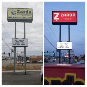 zarda bbq old and new business signs